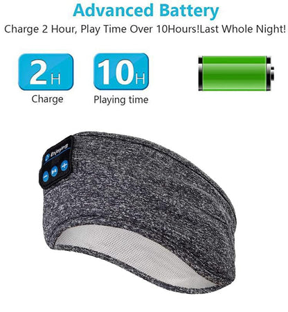 Wireless Bluetooth Sports Headband Headphones Ultra-Thin HD Stereo Perfect for Sleeping,Workout,Jogging,Yoga,Insomnia, Air Travel, Meditation Color : Gray