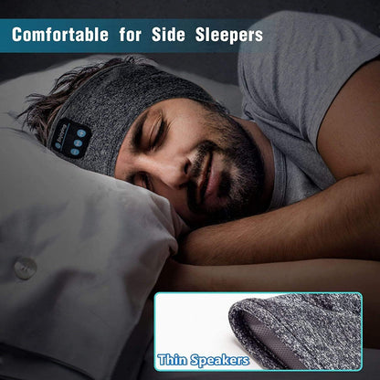 Wireless Bluetooth Sports Headband Headphones Ultra-Thin HD Stereo Perfect for Sleeping,Workout,Jogging,Yoga,Insomnia, Air Travel, Meditation Color : Gray